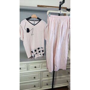 Vintage XIAO Womens Size M 2 Piece Coordinate Pink/black Made In USA  Laganlook